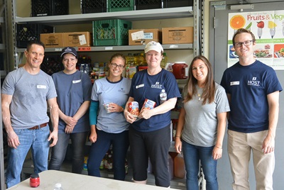 Host volunteers will helped prepare and serve meals to guests at SOME’s (So Others Might Eat) Dining Room, sorted donations and assembled food bags.